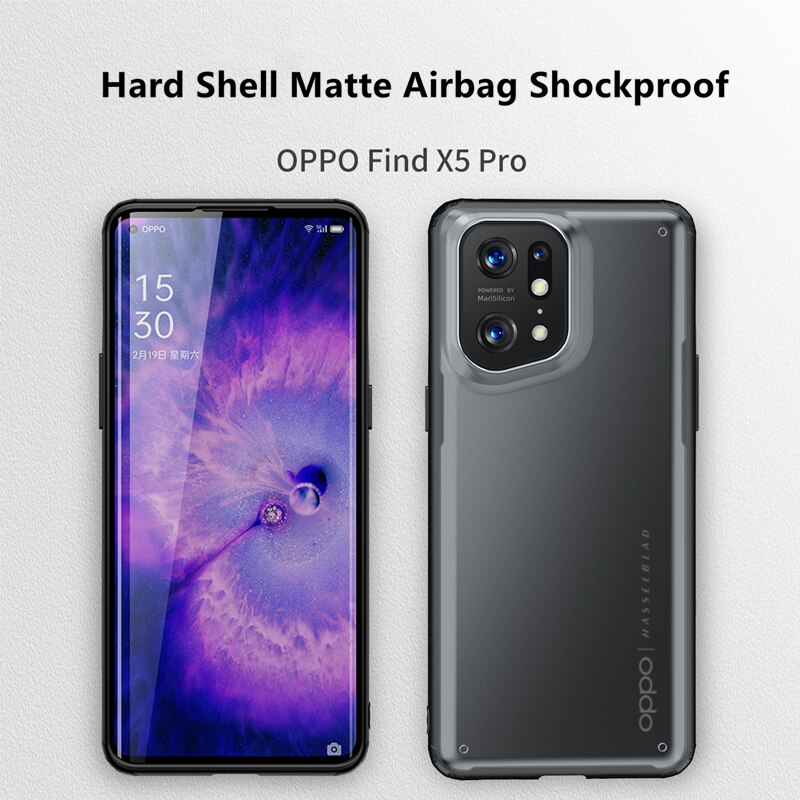 Funda Voor Oppo Vinden X5 Pro Case Stijlvolle Telefoon Cover Voor Oppo Vinden X5 Case Matte Transparant Hard Pc Siliconen schokbestendig Bumper