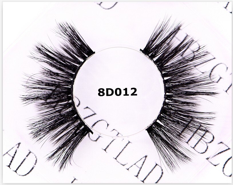 1 Pair 25mm Lashes 6D Faux Mink Hair False Eyelashes Fluffy Wispies Dramatic Long Lashes Handmade Eyelashes Eye Makeup Tool: 8D012