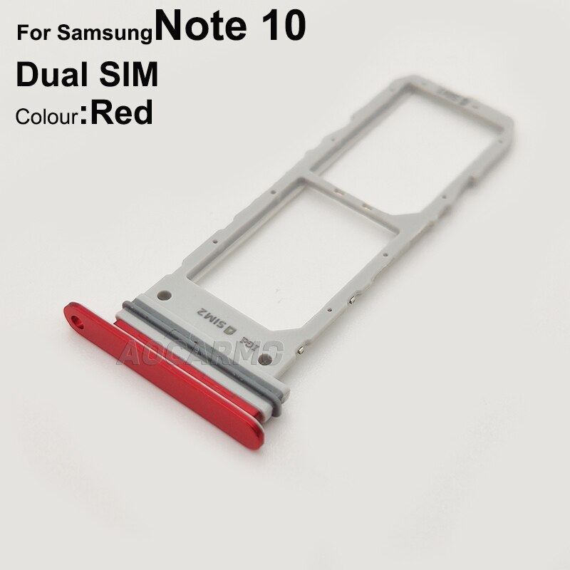 Aocarmo Enkele Sim Dual Sim Metalen Plastic Nano Sim Card Tray Microsd Slot Houder Voor Samsung Galaxy Note 10 Note X SM-N9700