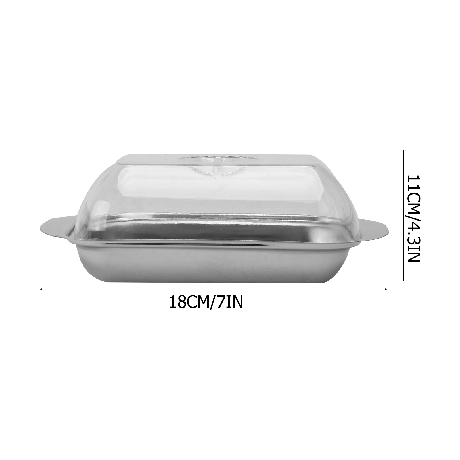 1Pc Stainless Steel Butter Plate Simple Beef Tallow Dish Storage Plate with Lid