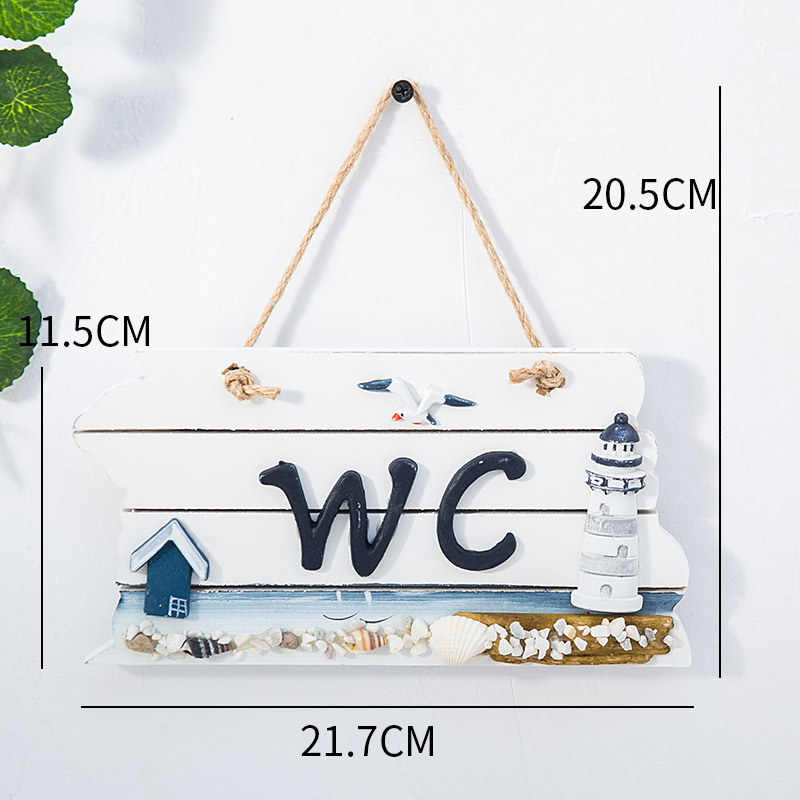 Mediterrane oceaan stijl hangende bord, creatieve houten toiletdeur decoratie, bar, coffeeshop, huis: Bordeaux