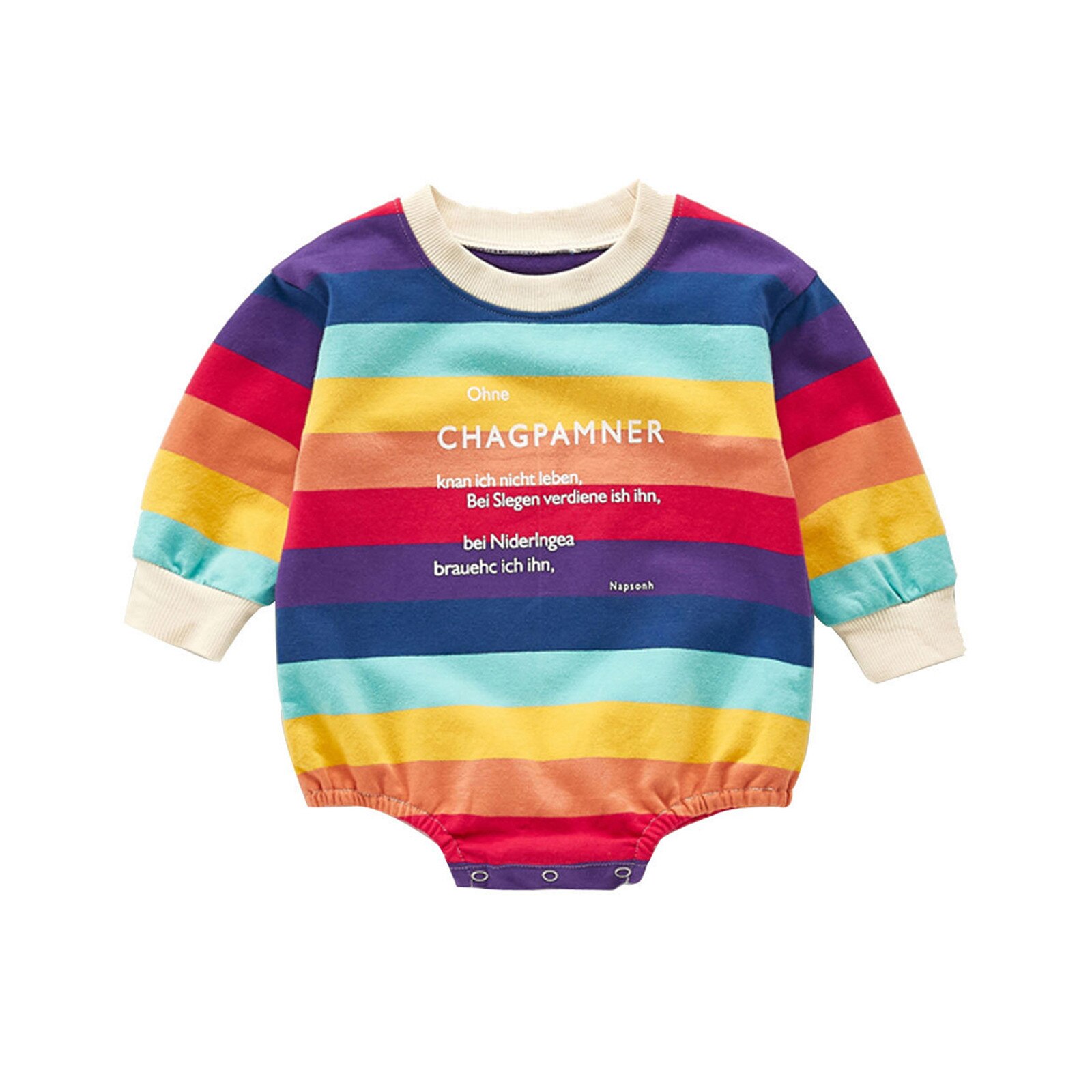 Pelele de manga larga para bebé, mono de arcoíris con cuello para niña, pelele triangular cómodo de 0-3 años: 6M