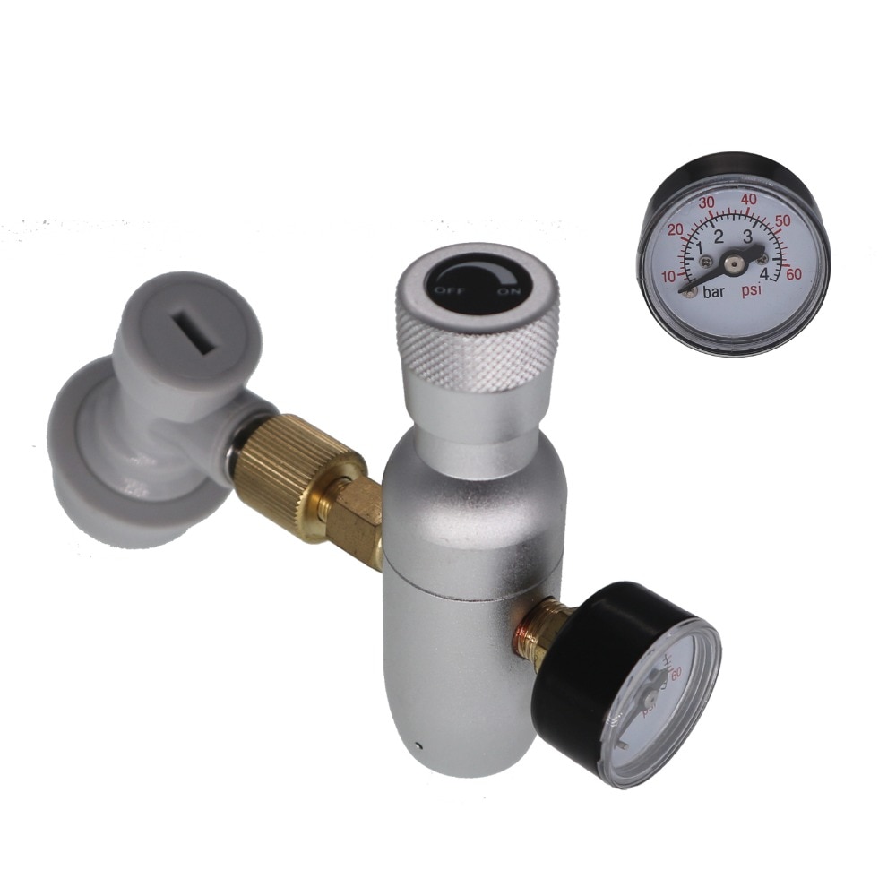 Kit de cargador de CO2 regulado Premium, 0-60 PSI con bloqueo de bola, desconexión de Gas, rosca de 3/8"