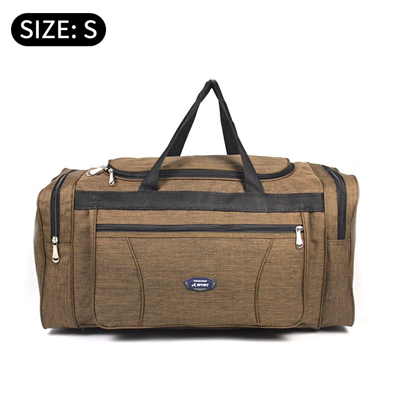 Bolsa de viaje Oxford para hombre y mujer, Maleta de viaje, bolsa de gran capacidad para hombre, bolsa deportiva para gimnasio XAB1: Small Brown