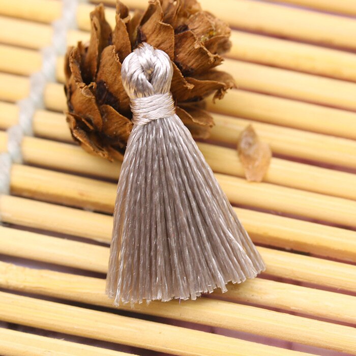 10pc polyester mini kwastjes diy thuis textiel gordijn kleding hanger knutsel kwastjes handgemaakte kwastjes maken stoffen decoratie benodigdheden: Zilvergrijs