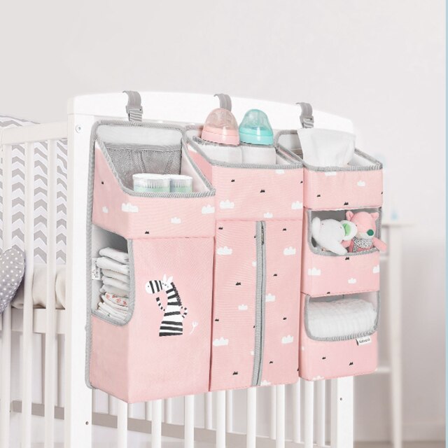 Baby Storage Box Baby Crib Hanging Bag Baby Out Diaper Storage Bag Bedside Hanging Basket Shelf Waterproof Diaper Bag: D-4