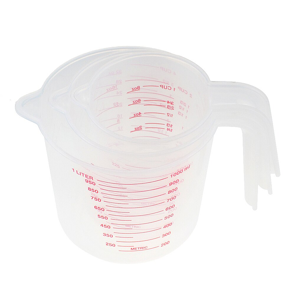 Thickened plastic measuring cup baking tool with handle measuring cup transparent double scale measuring cup special