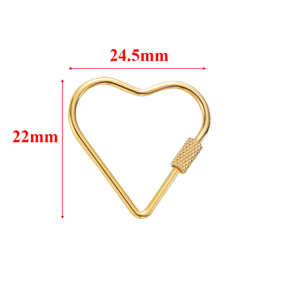 4 stk. rustfri stål guld hjerte stjerne skruelåse store karabinhager til gør-det-selv halskæde armbånd nøglering fremstillingsforsyninger: Hvid