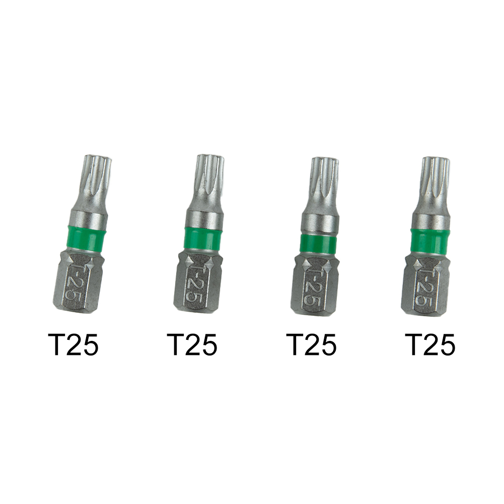 4 Stuks 25 Mm Magnetische Torx Schroevendraaier Bits Set Elektrische Schroevendraaier Hoofd T6/T8/T9/T10/T15/T20/T25/T27/T30/T35/T40 Schroevendraaier Bit: Paars