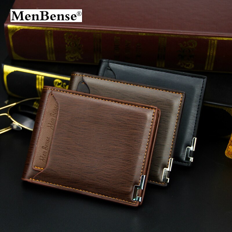 Menbense Men Leather Wallet slim Short wallet credit card holder Functional wallets Portable card holder