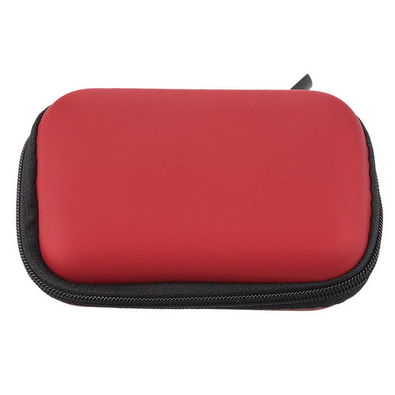 Multi-grid Earphone Case Storage Bag Organizer Polyester Data Cable Travel Storage Bags Power Bank Bag Multifunction: 12x8x4cm red