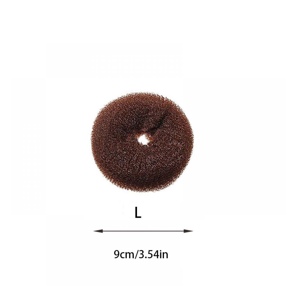 Bulle maker munk magisk skum svamp lätt stor ring hår styling verktyg frisyr hår accessoarer för flickor kvinnor dam: Brun l