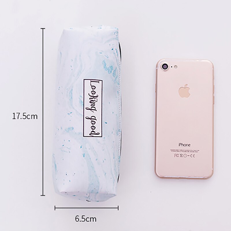 Large Marble Pencil Cases Cute Leather Pencil Box Pen Bags For Boys Girls Stationery Office School Supplies