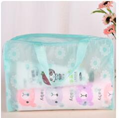 transparent Blumen- PVC machen-hoch Veranstalter Tasche Reise Kosmetik Tote Tasche Organizer Klar Wasserdichte Schlecht Waschen Lagerung Taschen: Grün