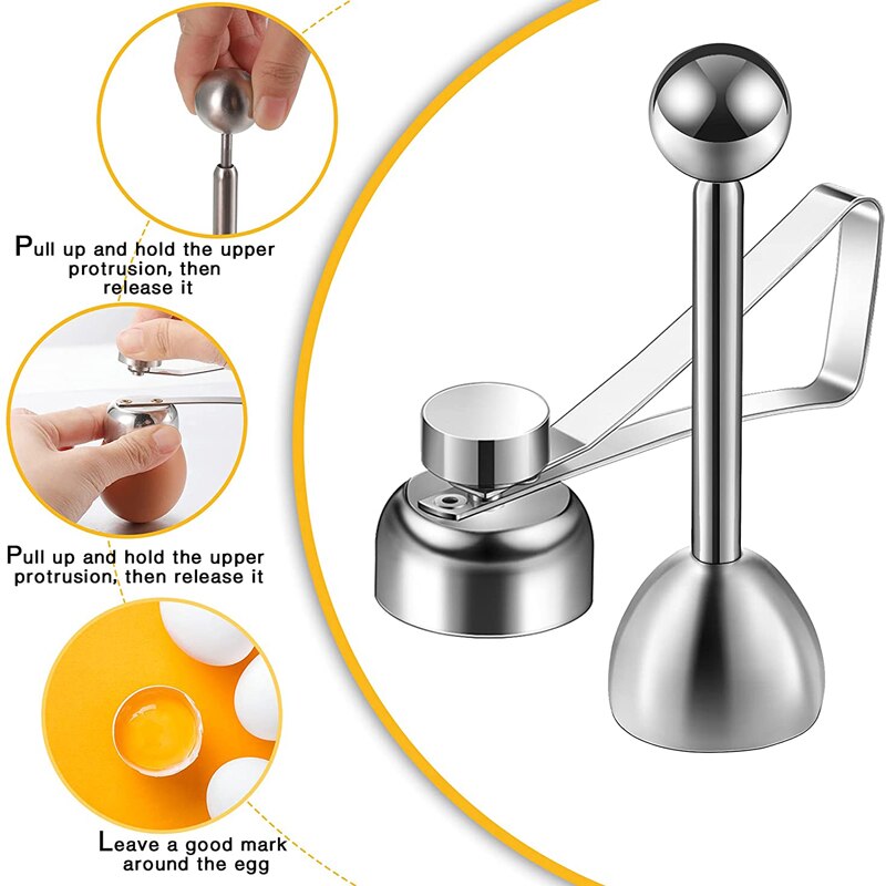Coupe-œufs en acier inoxydable, ciseaux à œufs crus ouverts, outils de cuisine créatifs