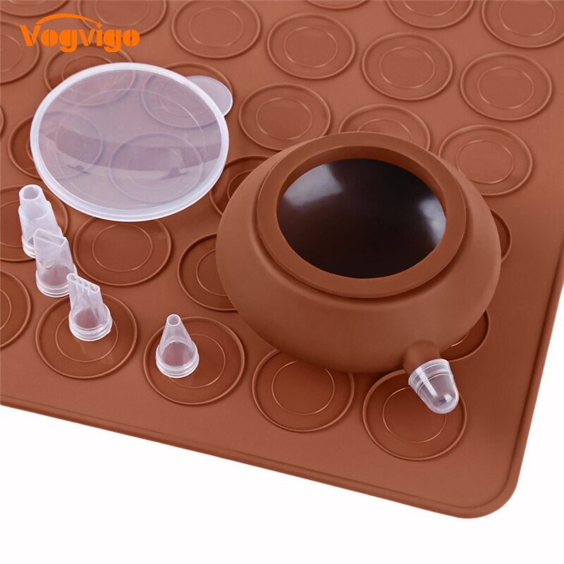 VOGVIGO 48 Circles Silicone DIY Chocolate Cookie Baking Mould Macaroon Baking Mould Set Macaron Baking Sheet Baking Tools