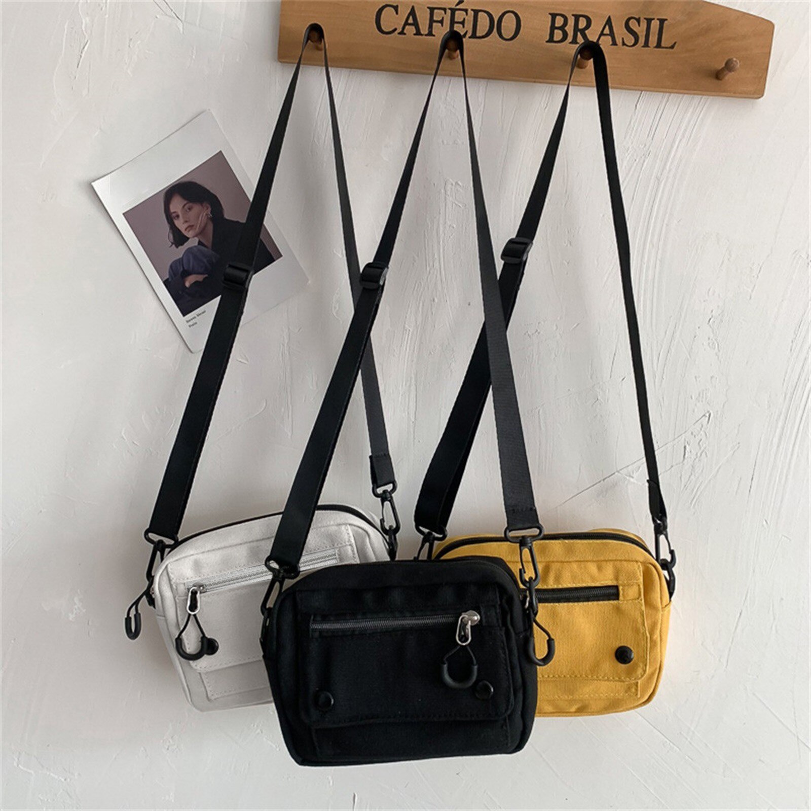 Nieuwkomers Vrouwen Pure Kleur Taille Packs Casual Tote Outdoor Tas Canvas Handtas Rits Schoudertas Сумки Для Женщин