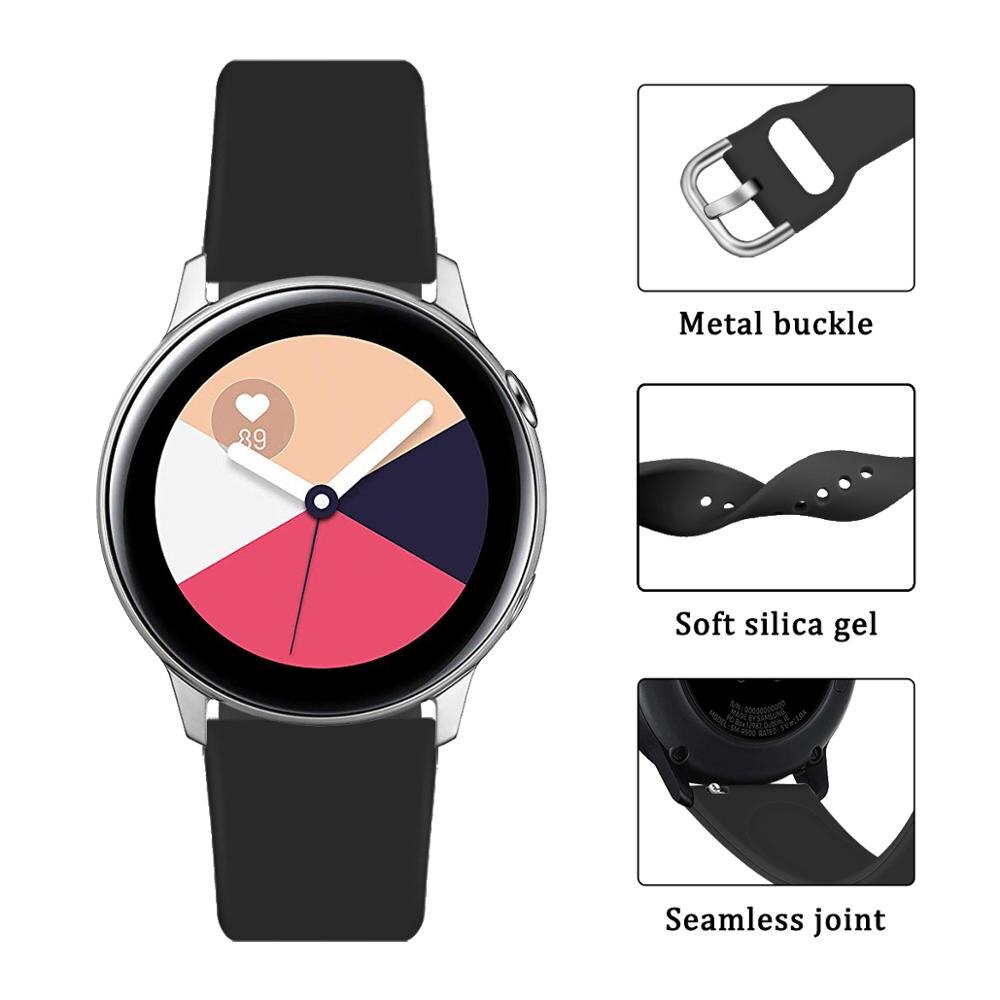 20MM Stainless Steel Metal Strap for Samsung Galaxy Watch Active / active 2 40mm 44mm Bands Smart Watches Small Large Bracelet
