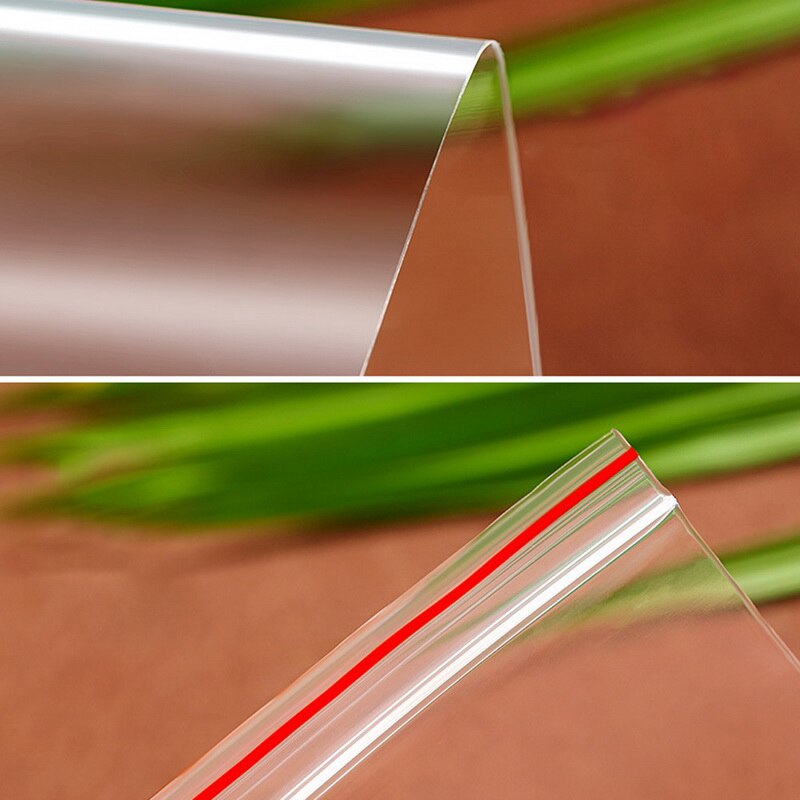 100pcs/pack Resealable Zip Lock Bags Self Seal Clear Plastic Poly Bag Food Storage Package Reclosable Vacuum Fresh Bag