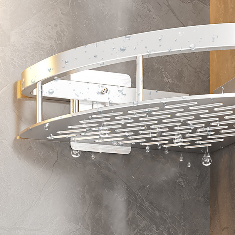 Badezimmerregal Ohne Bohren Aufbewahrungskorb Waschtisch Weltraumaluminium Lagerung Wandregale Dusch-Caddy-Rack