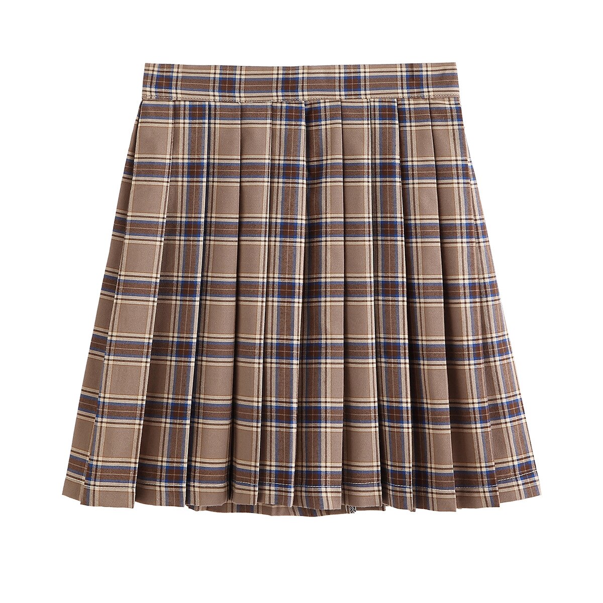Khaki Pleated Skirt Autumn School Uniform Class Uniform All-match Orthodox JK Uniform Skirt Middle School Student Plaid Skirt