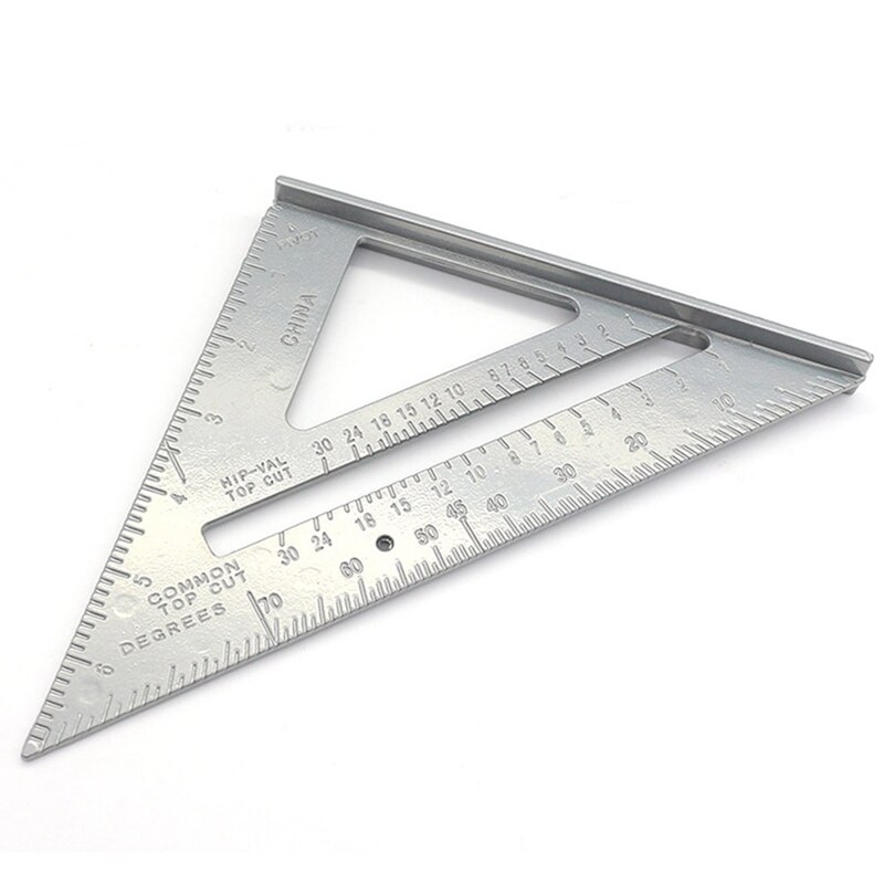 7 inch Tri- Square Ruler Aluminum Alloy Speed Protractor Miter for Carpenter Line Scriber Saw Guide Woodworking Measuring Tools