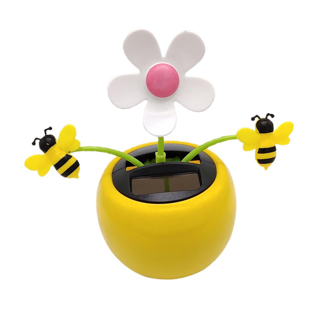 Cute Solar Powered Bobble Insect Honey Bee Car Desk Decor Kids Birthday