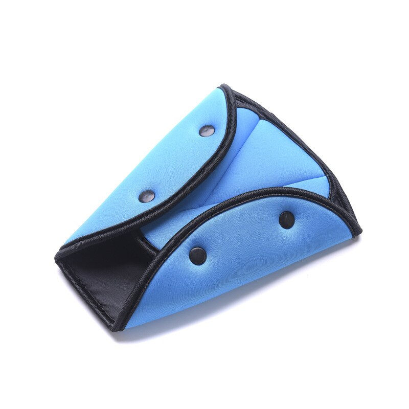 couverture de ceinture de sécurité pour voiture douce réglable enfants ceinture de sécurité fixateur Triangle Anti-rebord pour les ceintures de Protection du cou de l'enfant: Blue
