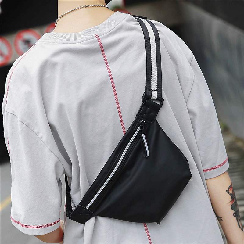 Mulheres diagonal saco de peito à prova dsmall água pequena cintura saco do mensageiro esportes ao ar livre maré marca japonês ins noite equitação reflexivo