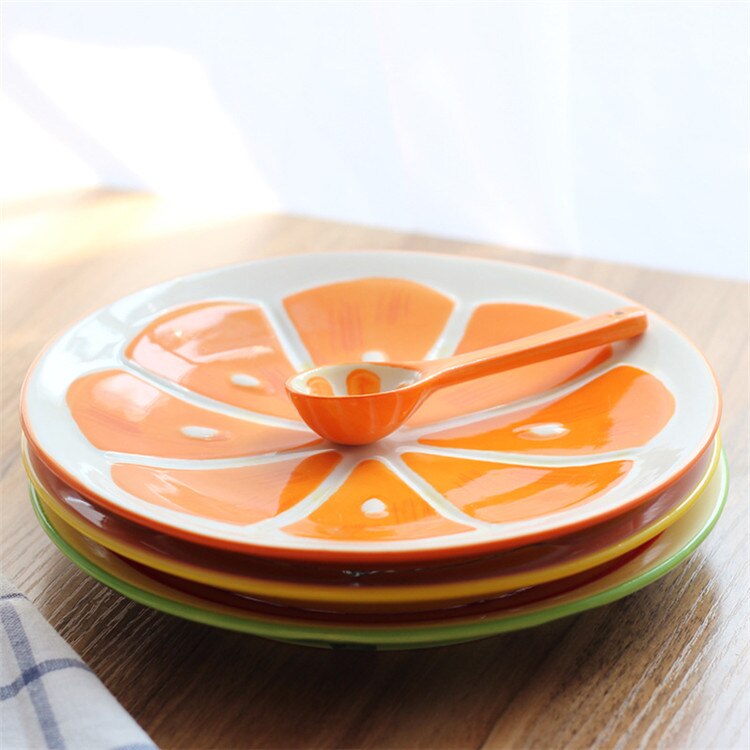 Household ceramic plate fruit plate 8 inch watermelon plate Japanese steak dessert breakfast plate tableware LB52003