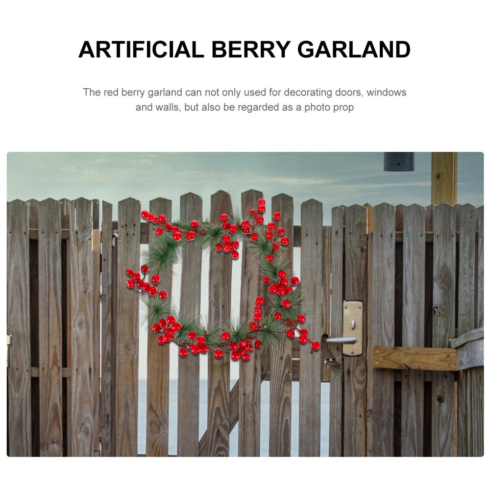 Christmas Wreath Stylish Pretty Artificial Berry Garland Hanging Wreath Red Berry Garland Red Berry Wreath