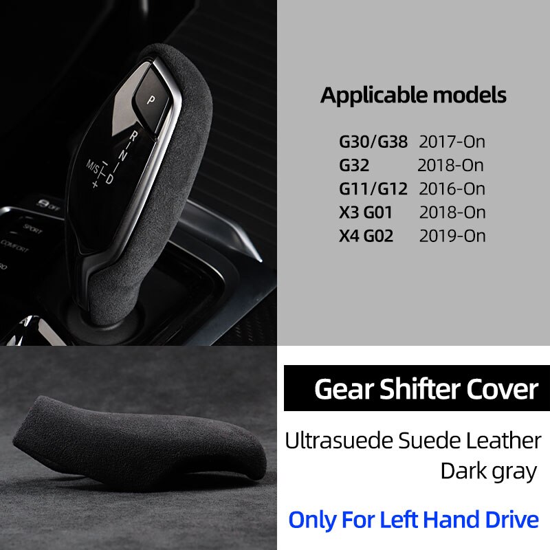 Ultrasuade-pomo de cambio de marchas de coche, cubierta embellecedora de ABS, pegatina superior de gamuza, para BMW X3 G01 X4 G02 G30 G31 G32 G11 G12: LHD dray