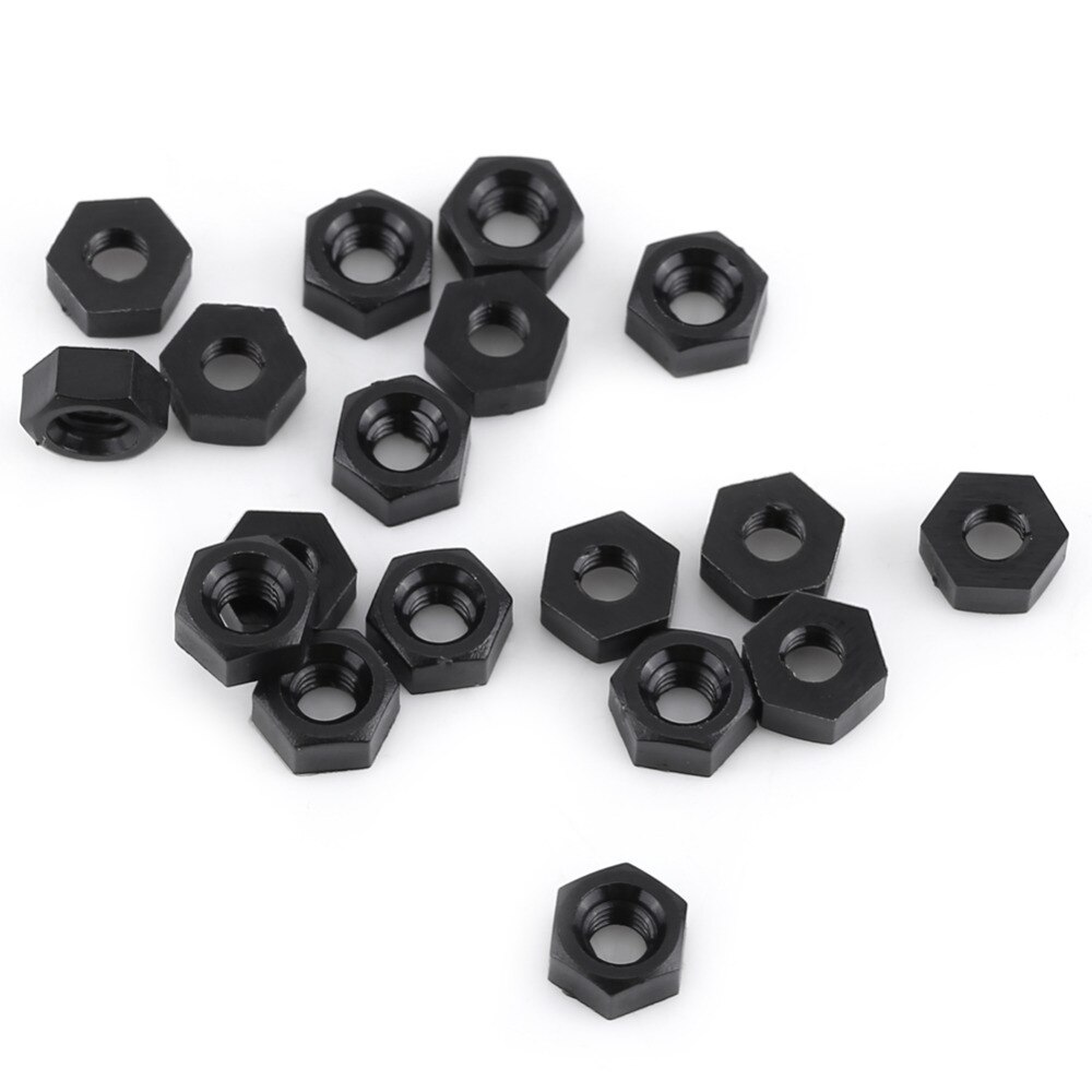 250 st  m2 m3 nylon distanser kolumn skruv avstånd hane hona distansskruvar muttrar svart