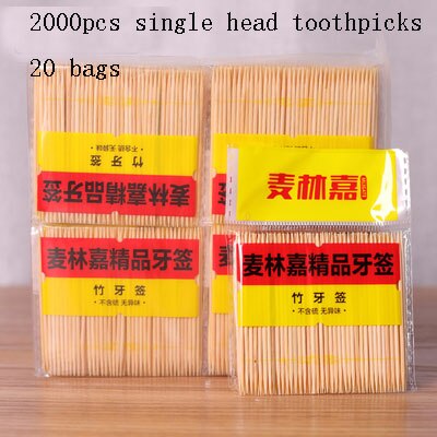 Bamboo toothpicks automatic pressing toothpick box bulk tooth picks hygiene teeth cure cleaning dent disposable toothpicks: single head b