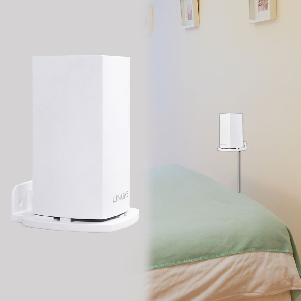 Väggfäste för linksys velop dual-band mesh wifi-system snygg väggmonterad konsol wifi router hylla med skruvmejsel