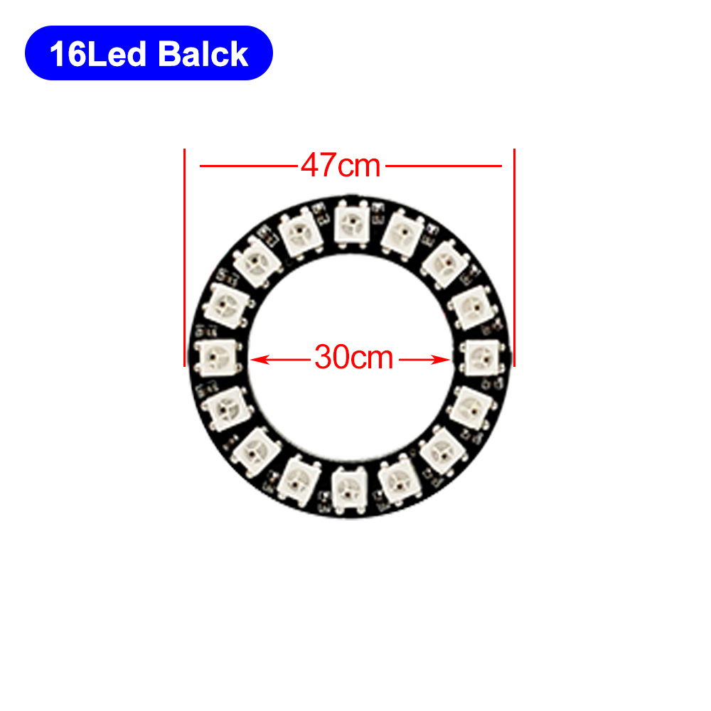 DC5V WS2812B RGB Led Ring Individually Addressable 3Pin WS2812 Round Module 5050 Built-in Pixel 1 8 16 24 35 45 60 88 93 148 241: Light Grey