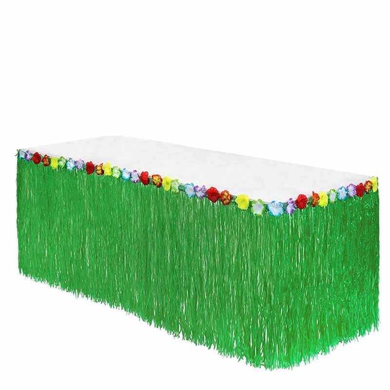 Table Skirt Tropical summer Hawaiian luau party Moana birthday Gender Reveal beach garden wedding bridal baby shower decoration