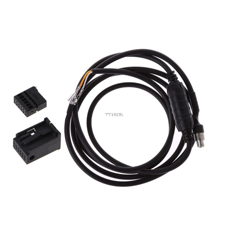 car 3.5mm 12Pin AUX Auxiliary Wire Black Music Audio Cable For BMW E60 E63 5 6 Series