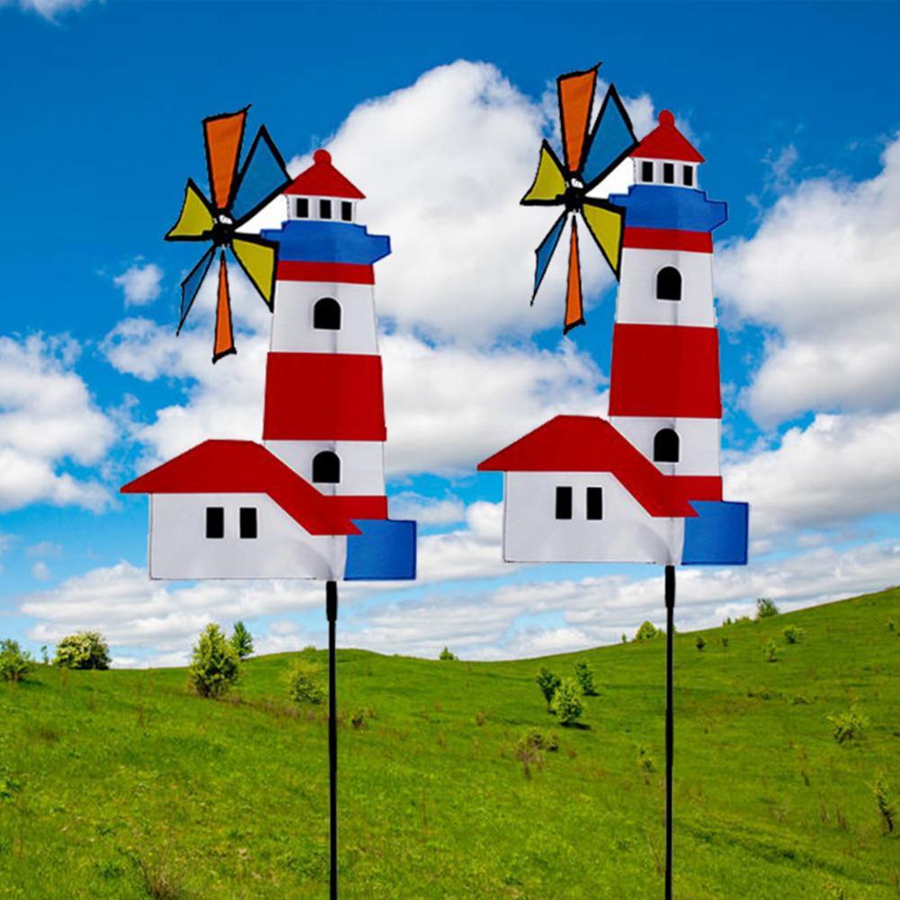 Moulin à vent stéréoscopique, Installation facile, tissu 3D, maison tourbillon Pinwheel pour enfants, jouet nostalgique traditionnel pour l&#39;extérieur