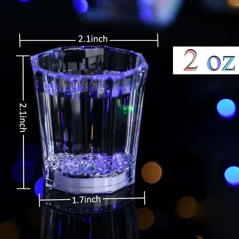 6/12/24 stk. led-lysende glas, kop, lysende shot, kop, led-blitz, drikkeglas, lysende shotglas til fest, der lyser i mørket