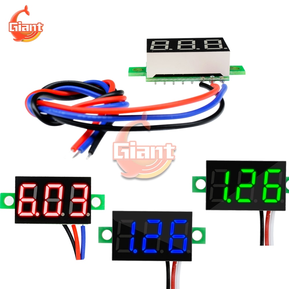 0.36 Inch Digitale Voltmeter Mini Led Auto Voltmeter Voltage Volt Meter Voltage Indicator Panel Batterij Monitor Dc 0-30V 5V 12V