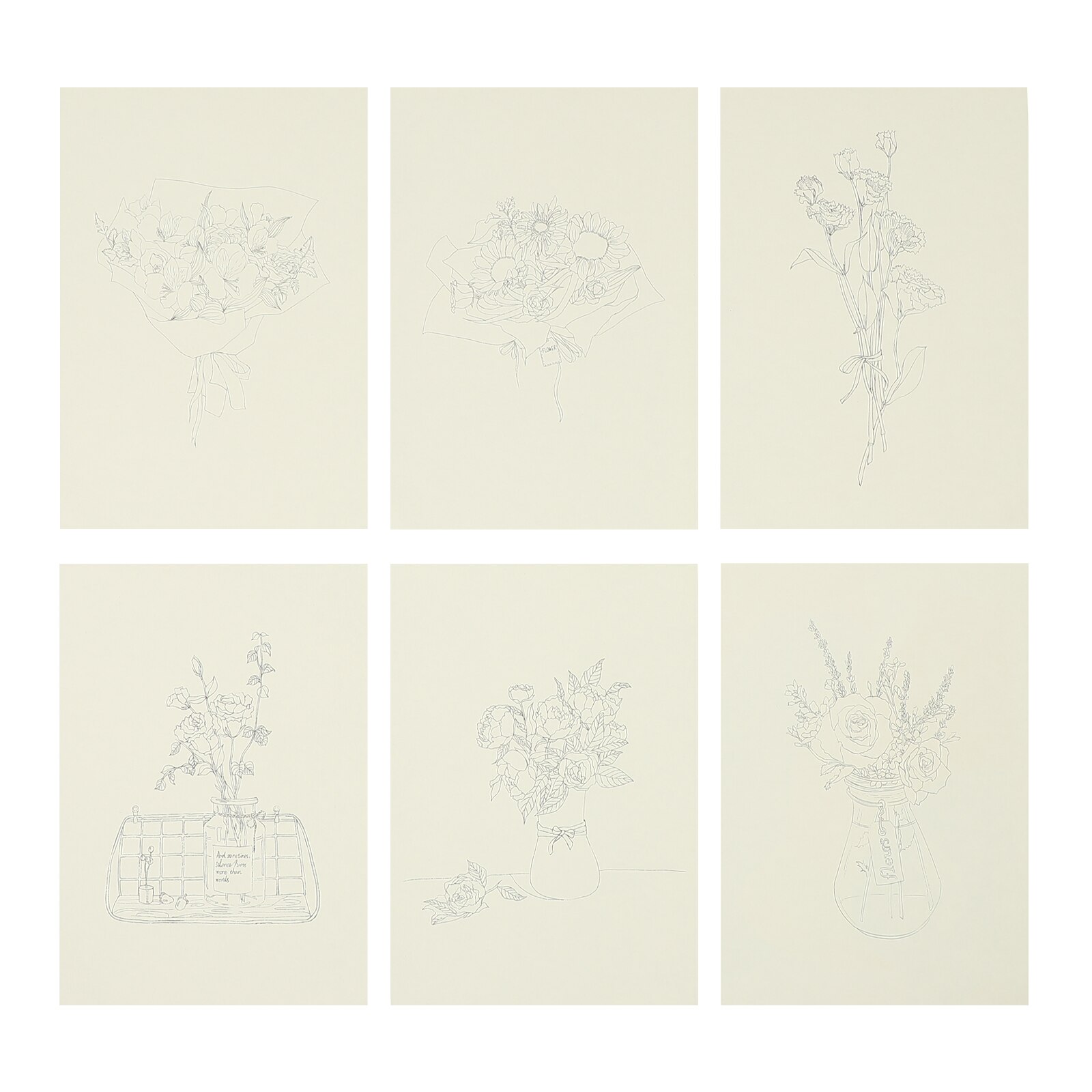 Flower Themed Coloring Book Drawing Book Portable Graffiti Book