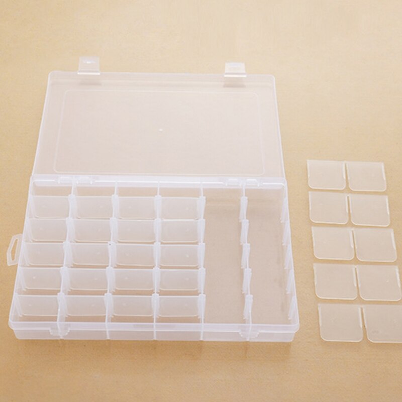 Boîte de rangement à 36 compartiments avec séparateur amovible, conteneur Transparent et détachable pour bijoux et fournitures de couture