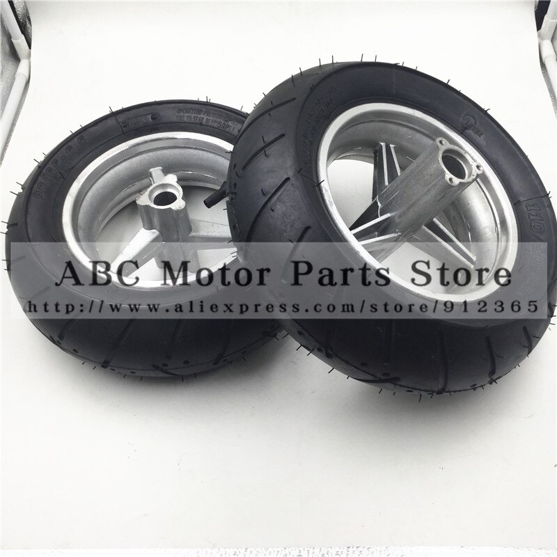 pocket bike Wheel 110/50-6.5 and 90/65-6.5 front and rear one set Vacuum tire for pocket bike 47cc 49cc