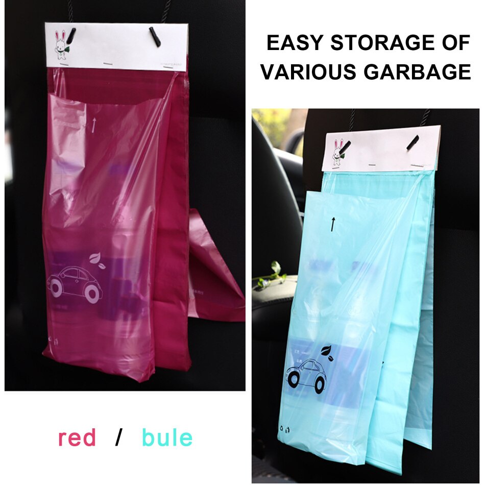 50pcs Car Trash bag Disposable Self-Adhesive Car Biodegradable Trash Rubbish Holder Garbage Storage Bag Vomit Bags Car Trash bin