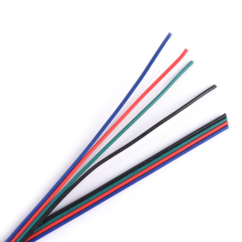 1PC 5/10m 4pin Wire Cable rgb white black led For 3528 5050 smd RGB LED Strip 22AWG line