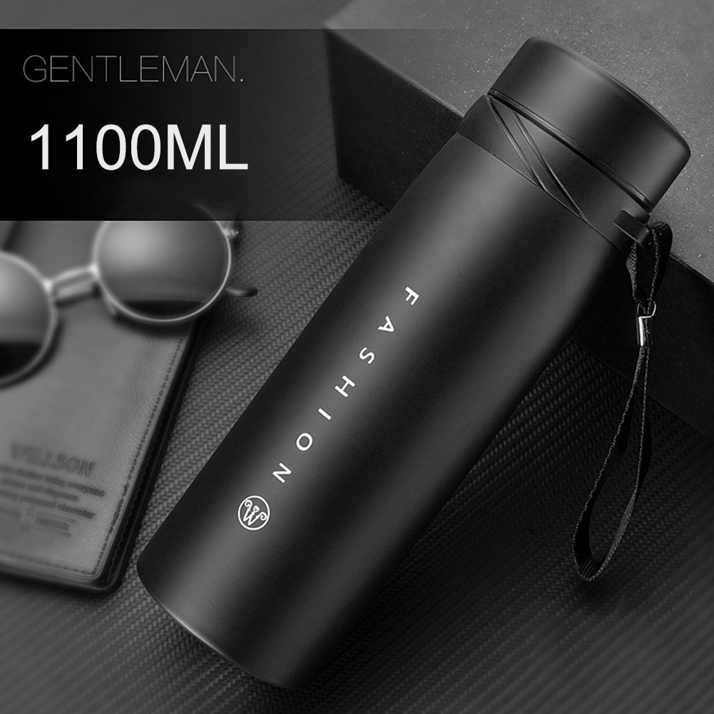650/900/1100ml Thermos Mug Stainless Steel Water Bottle Portable Tea Coffee Mug Thermos Bottle For Outdoor Camping Hiking Sports
