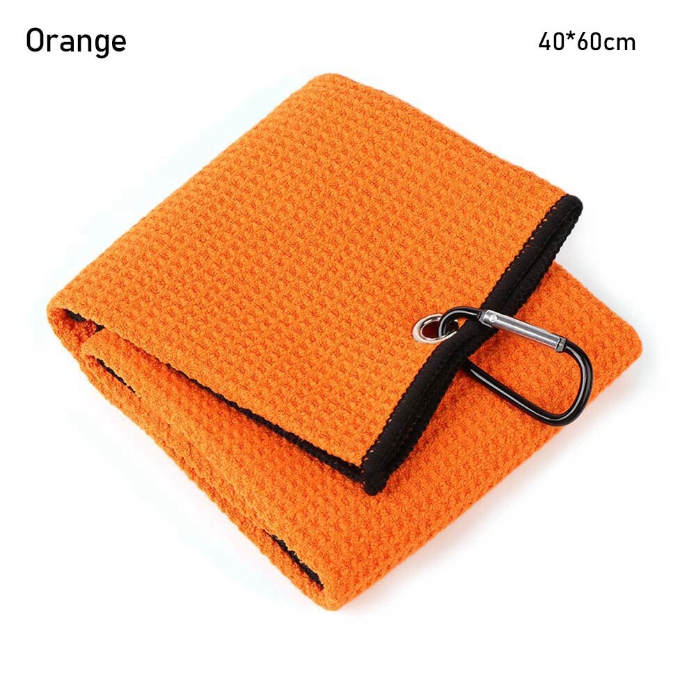 1PC Pure Color Towel Microfiber Cotton Golf Towel With Carabiner Hook Cleans Clubs Golf Towel Hands Cleaning Towels 30*50cm