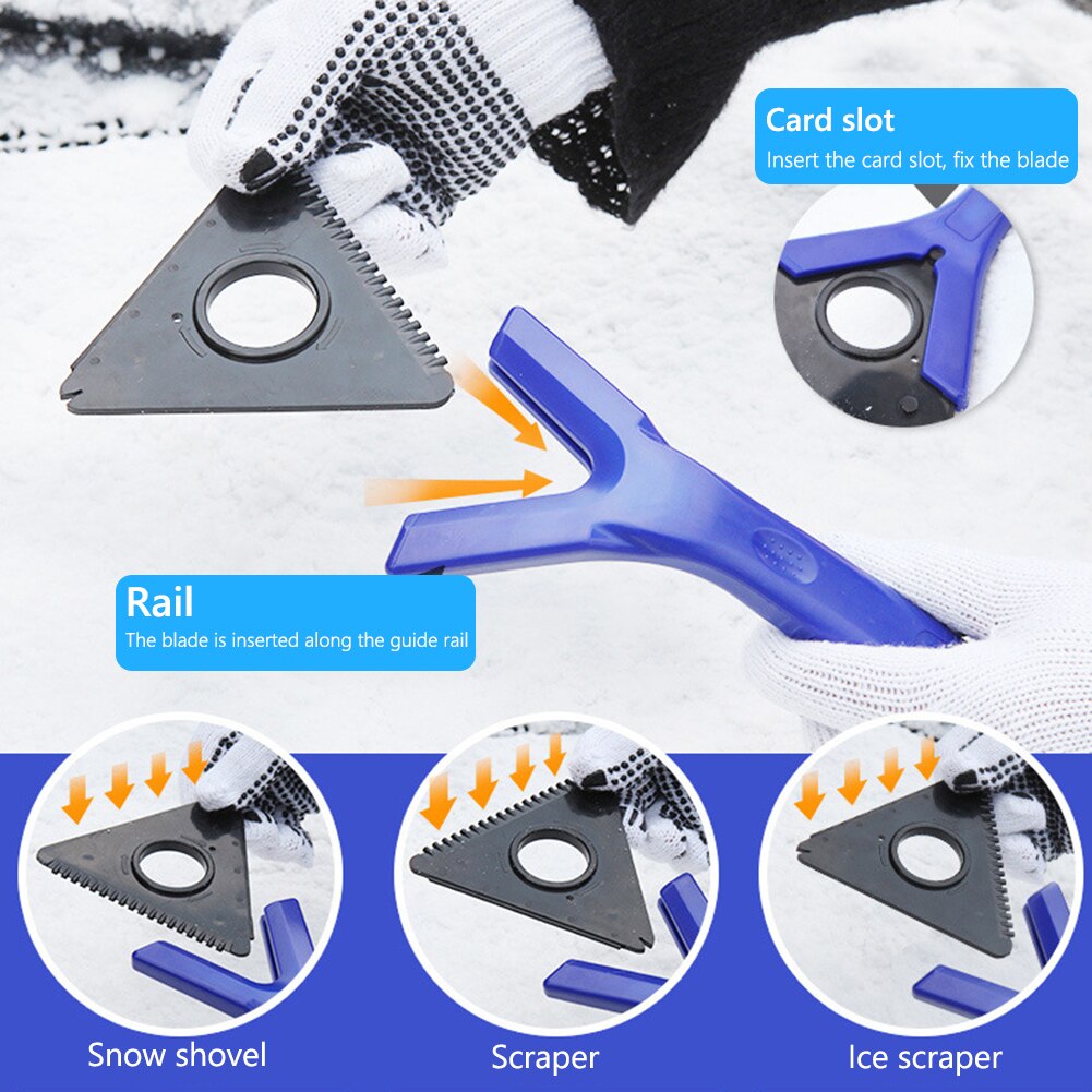 Car Ice Scraper Detachable Blade Windshield Snow Wiper Snowing Toughness Electric Portable Blade Ice Frost Remover