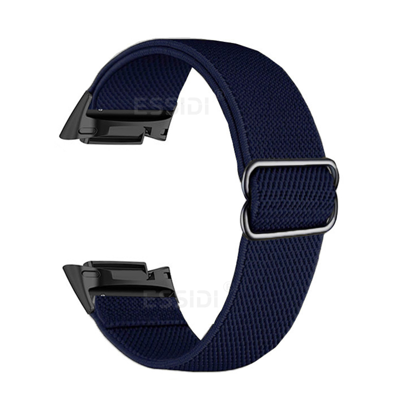 Bracelet en Nylon extensible pour Fitbit Charge 6 5, tissé élastique, doux, Sport, respirant, boucle de remplacement pour Fitbit Charge 5 6: Blue